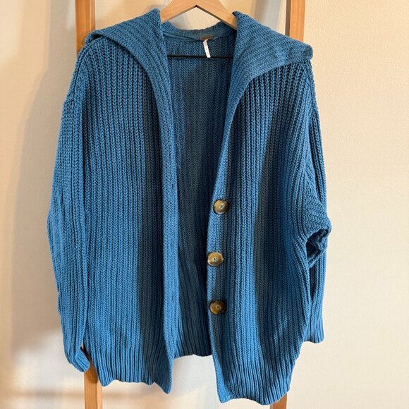 Free People Sweaters - Free People Swim Too Deep Cardi in Peacock Plume